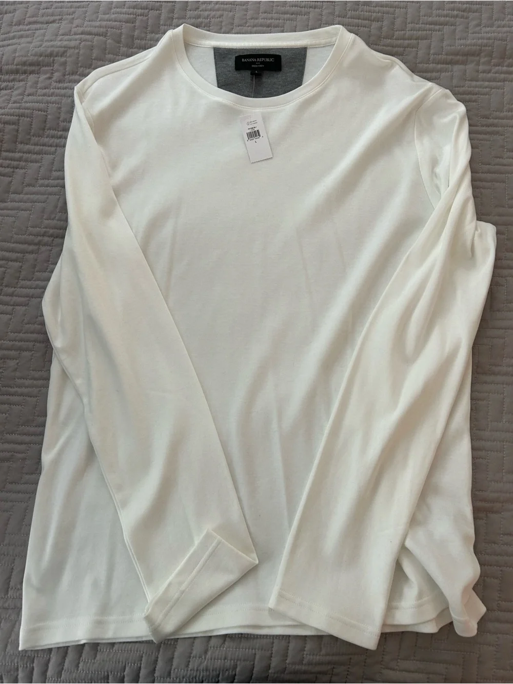 Banana Republic White Long Sleeve Crew Top
